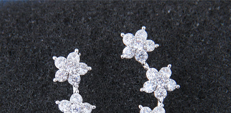 Fashion White Flowers Decorated Pure Color Earrings,Drop Earrings