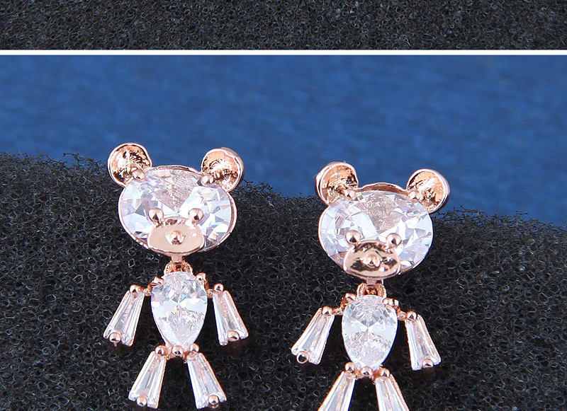 Fashion Champagne Bear Shape Design Simple Earrings,Stud Earrings