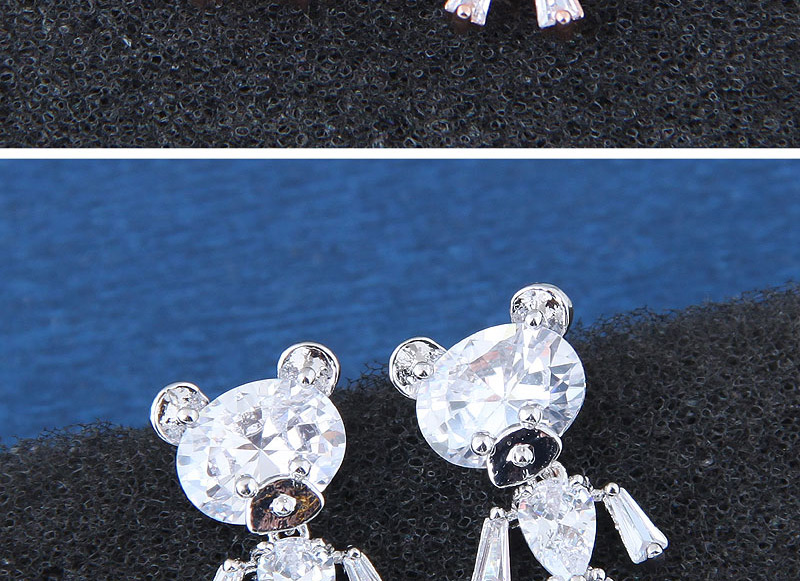Fashion Champagne Bear Shape Design Simple Earrings,Stud Earrings