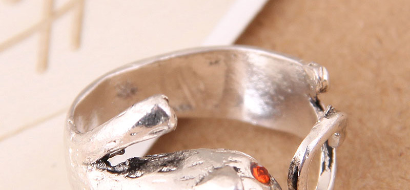 Vintage Antique Silver Mink Shape Design Opening Ring,Fashion Rings