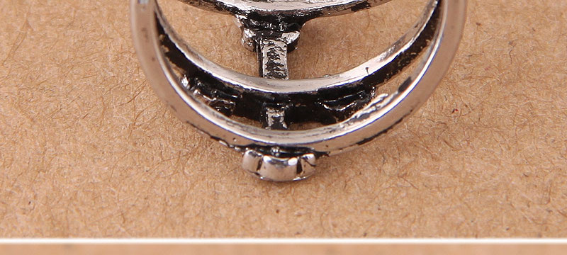 Vintage Antique Silver Cross Shape Decorated Opening Ring,Fashion Rings