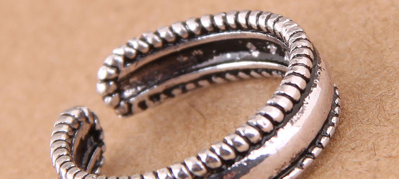 Vintage Antique Silver Pure Color Design Opening Ring,Fashion Rings