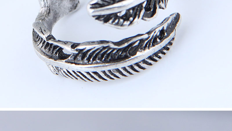 Vintage Antique Silver Leaf Shape Design Opening Ring,Fashion Rings