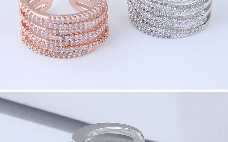 Fashion Rose Gold Multi Layer Design Opening Ring,Fashion Rings