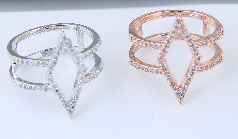 Fashion Rose Gold Rhombus Shape Decorated Ring,Fashion Rings