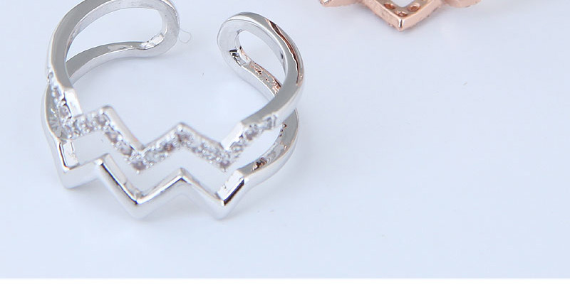 Fashion Silver Color Wave Shape Design Opening Ring,Fashion Rings