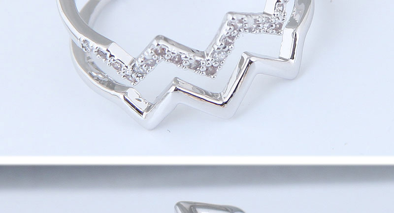 Fashion Silver Color Wave Shape Design Opening Ring,Fashion Rings