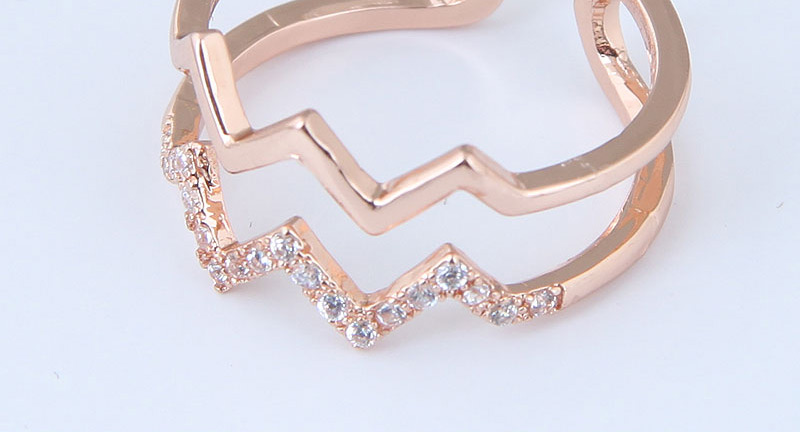 Fashion Rose Gold Wave Shape Design Opening Ring,Fashion Rings