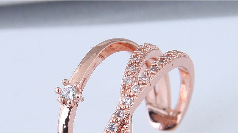Fashion Rose Gold Pure Color Design Multi-layer Opening Ring,Fashion Rings