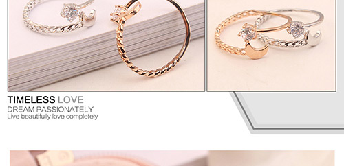 Fashion Rose Gold Moon Shape Deocrated Ring,Fashion Rings
