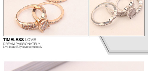 Fashion Rose Gold Full Diamond Design Multi-layer Ring,Fashion Rings