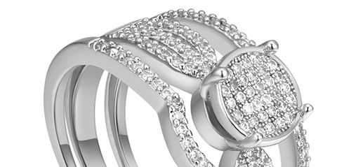 Fashion Rose Gold Full Diamond Design Multi-layer Ring,Fashion Rings