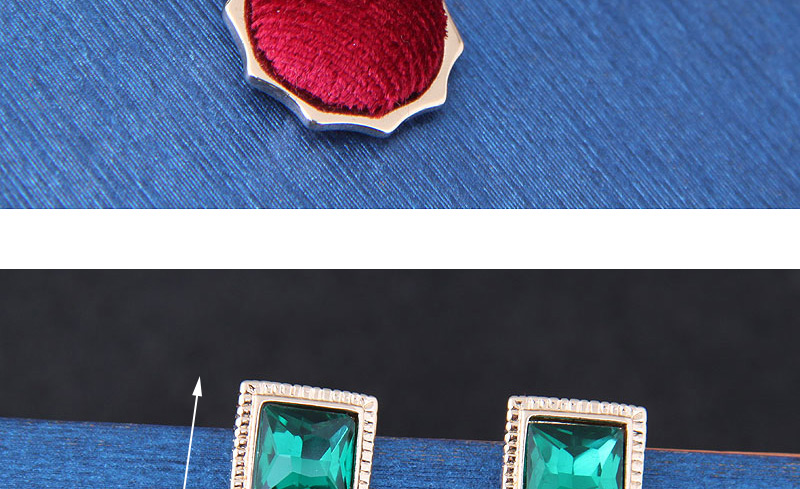 Fashion Red+green Square Shape Decorated Earrings,Drop Earrings