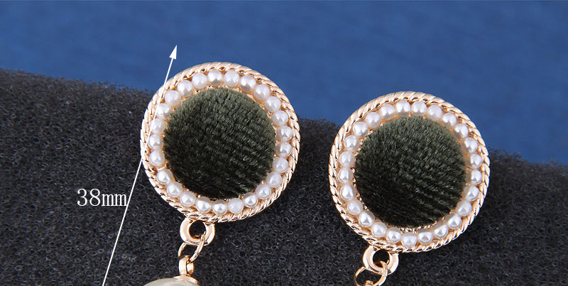 Fashion Green Round Shape Design Pearl Earrings,Drop Earrings