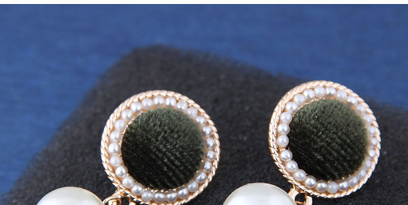 Fashion Green Round Shape Design Pearl Earrings,Drop Earrings