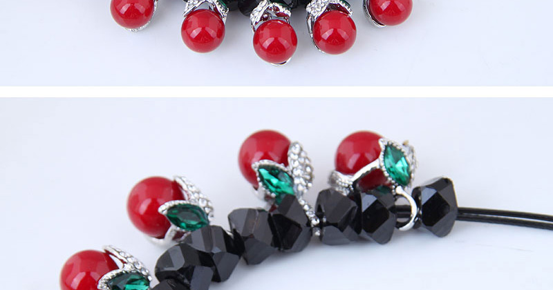 Fashion Black+red Cherry Shape Decorated Necklace,Bib Necklaces