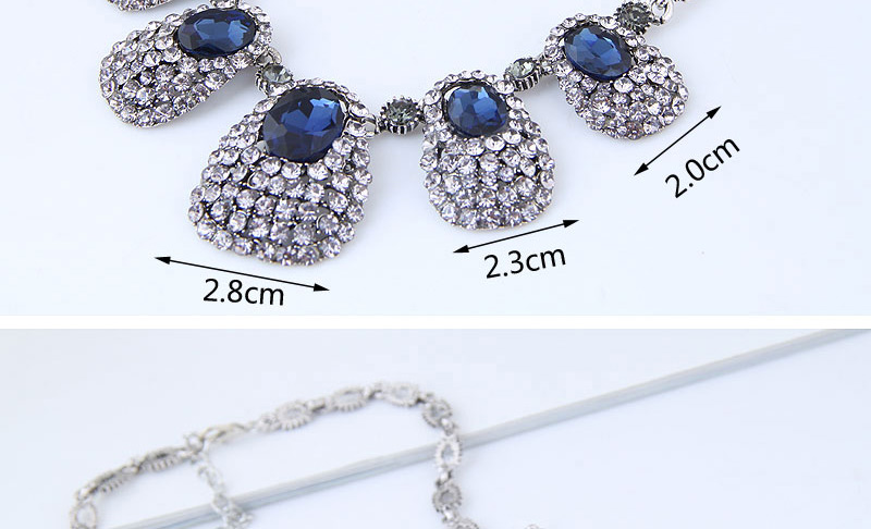 Fashion Blue Waterdrop Shape Decorated Necklace,Bib Necklaces