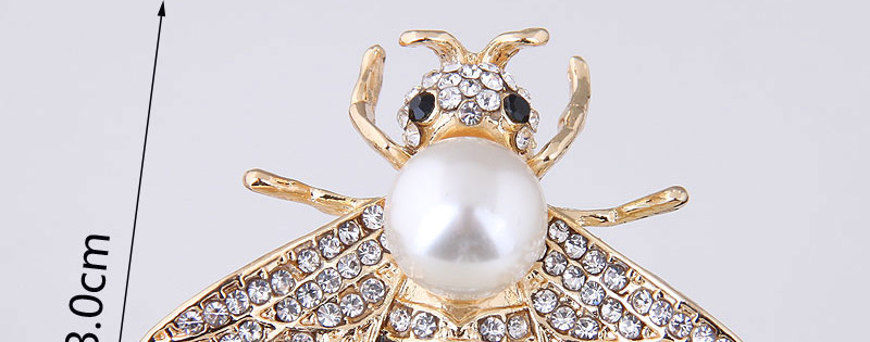 Fashion Gold Color+white Bee Shape Decorated Brooch,Korean Brooches
