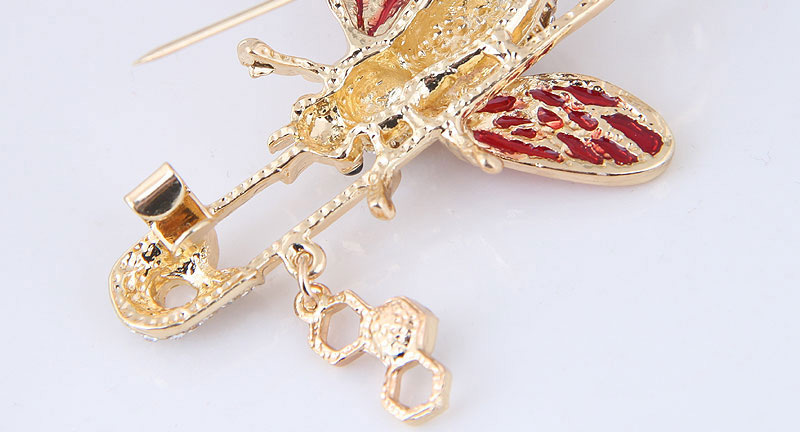 Fashion Red Bee Shape Decorated Brooch,Korean Brooches