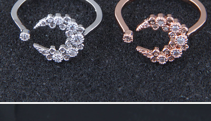 Fashion Silver Color Moon Shape Decorated Ring,Fashion Rings