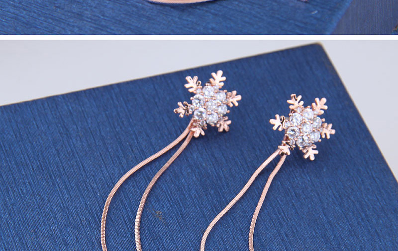 Fashion Gold Color Snowflower Shape Decorated Earrings,Drop Earrings