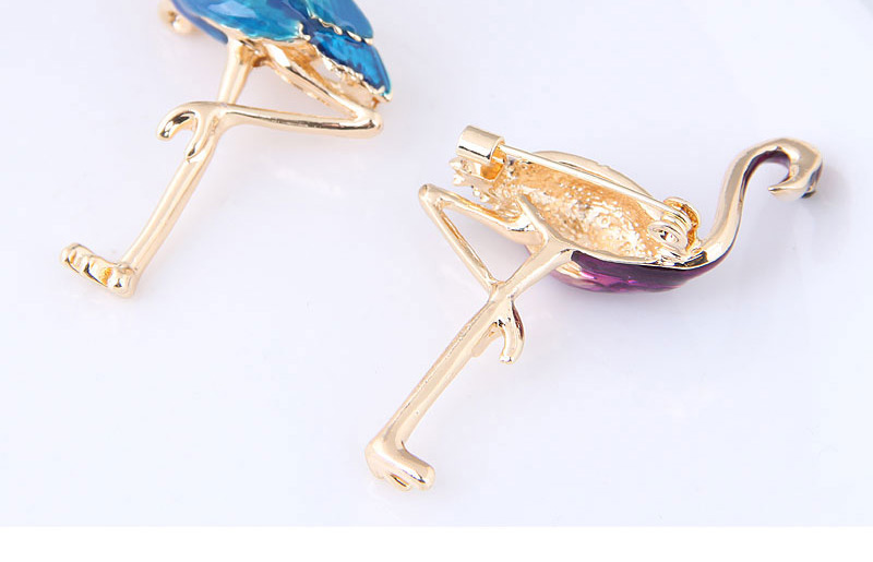 Fashion Blue Flamingo Shape Decorated Simple Brooch,Korean Brooches