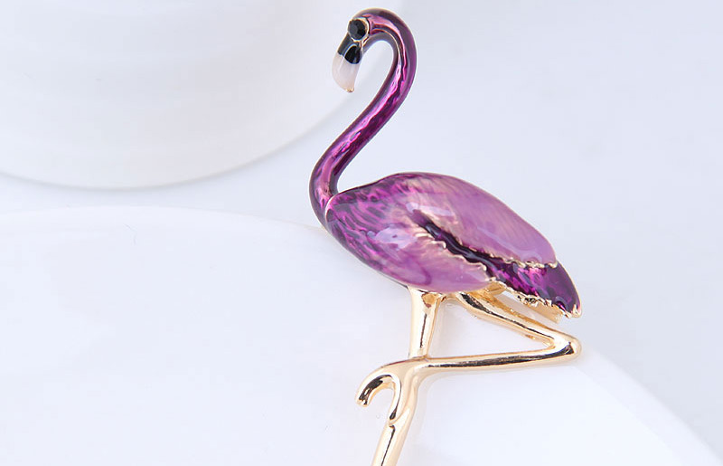 Fashion Purple Flamingo Shape Decorated Simple Brooch,Korean Brooches