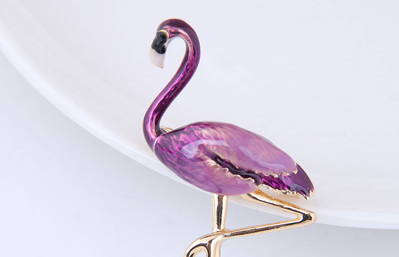 Fashion Purple Flamingo Shape Decorated Simple Brooch,Korean Brooches