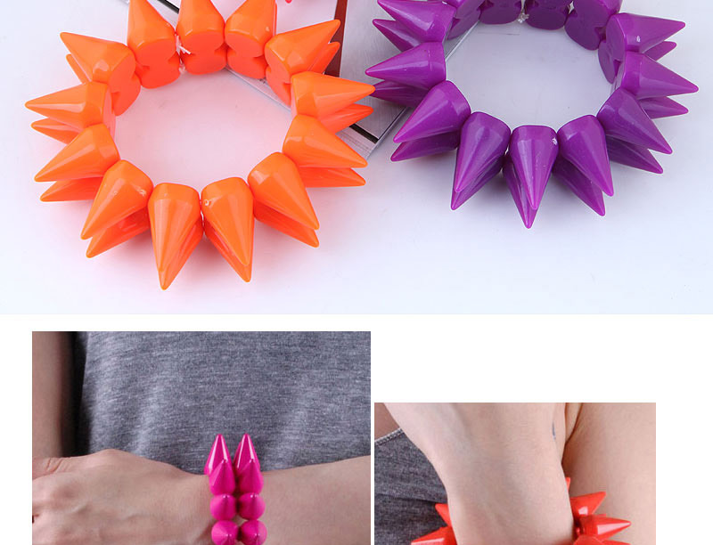 Fashion Orange Rivet Shape Design Pure Color Bracelet,Fashion Bangles