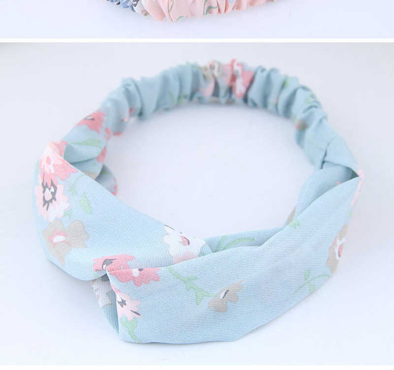 Sweet Dark Blue Flowers Pattern Decorated Wide Hair Band,Hair Ribbons