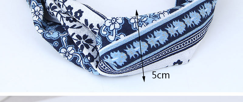 Sweet White+blue Flowers Pattern Decorated Wide Hair Band,Hair Ribbons