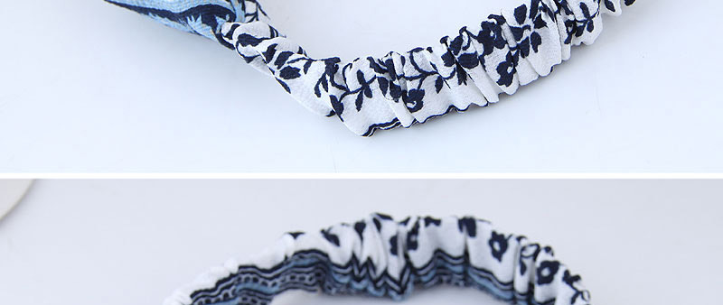 Sweet White+blue Flowers Pattern Decorated Wide Hair Band,Hair Ribbons