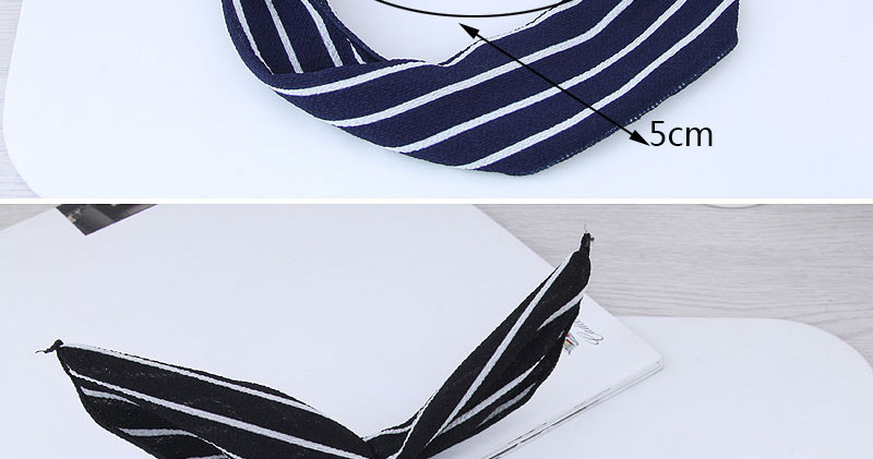 Sweet Black+white Stripe Pattern Decorated Wide Hair Band,Hair Ribbons