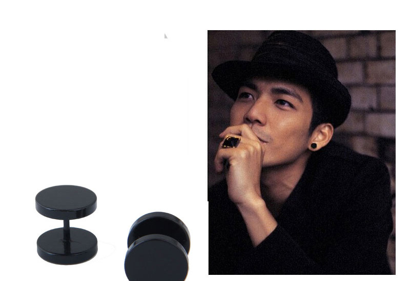 Fashion Black Dumbbell Shape Design Earring,Earrings