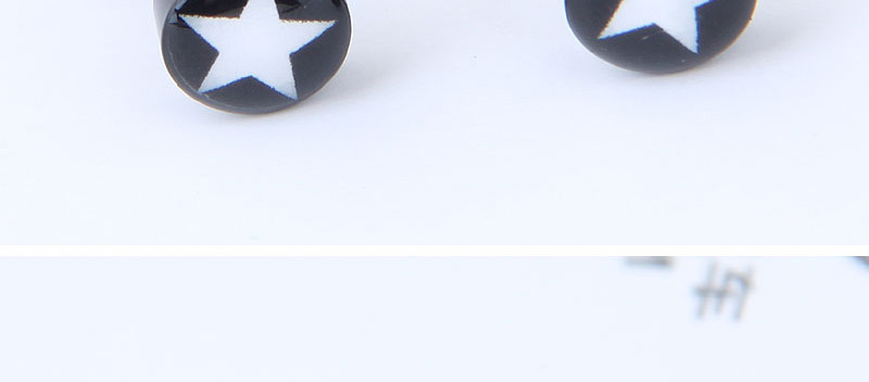 Fashion Black+white Star Pattern Decorated Earrings,Earrings