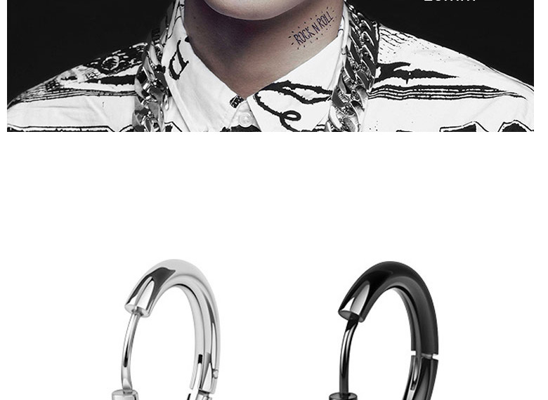 Fashion Black Round Shape Decorated Earrings(12mm),Earrings