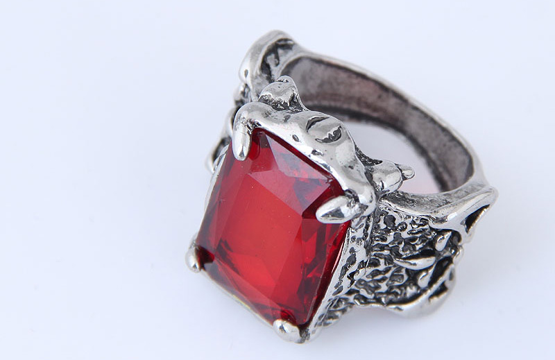 Vintage Red Sqaure Shape Decorated Ring,Fashion Rings