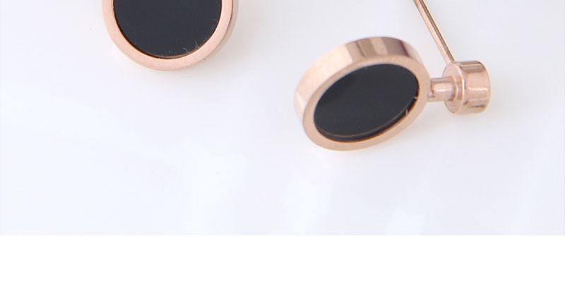 Fashion Rose Gold Round Shape Decorated Earrings,Earrings