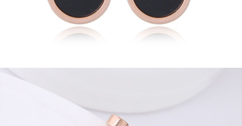 Fashion Rose Gold Round Shape Decorated Earrings,Earrings