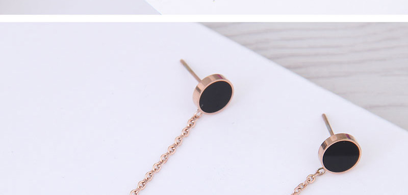 Fashion Rose Gold Circular Ring Shape Decorated Earrings,Earrings