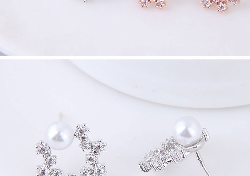 Fashion Rose Gold Flower Shape Decorated Earrings,Stud Earrings