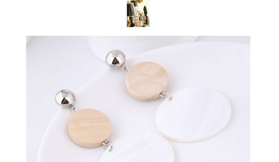 Elegant White+black Round Shape Design Simple Earrings,Drop Earrings