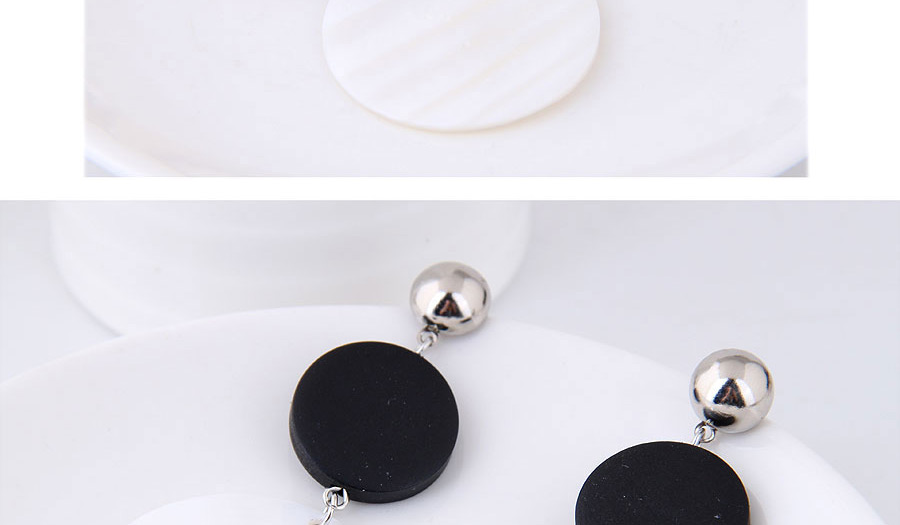 Elegant White+beige Round Shape Design Simple Earrings,Drop Earrings