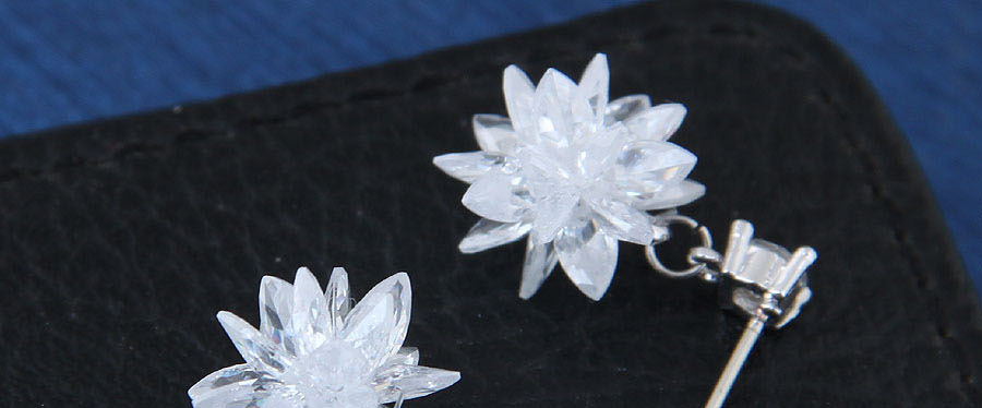 Sweet Silver Color Flower Shape Design Pure Color Earrings,Stud Earrings
