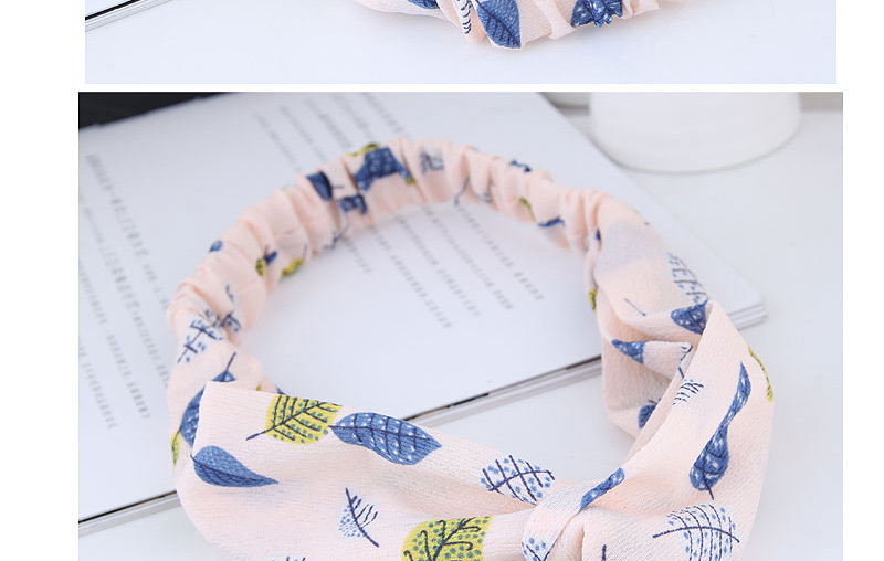 Sweet Pink Leaf Pattern Decorated Wide Hair Band,Hair Ribbons