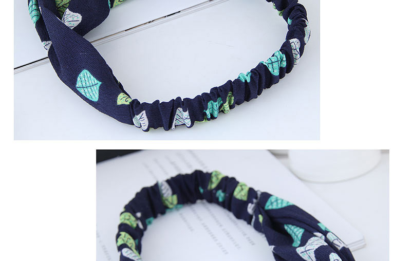 Sweet Navy Leaf Pattern Decorated Wide Hair Band,Hair Ribbons