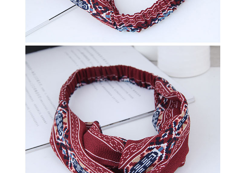 Sweet Red Geometric Shape Pattern Decorated Hair Band,Hair Ribbons