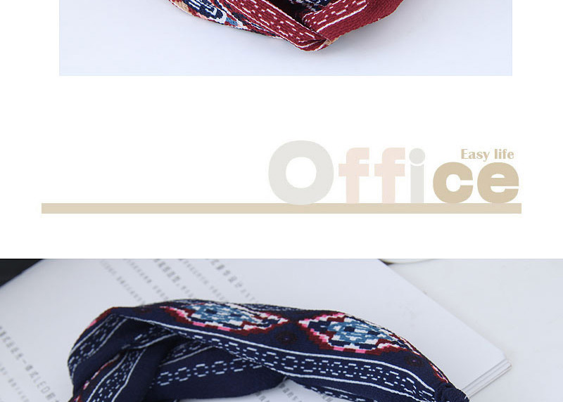 Sweet Red Geometric Shape Pattern Decorated Hair Band,Hair Ribbons