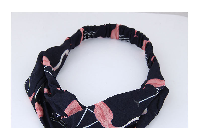 Sweet Black Flamingo Pattern Decorated Wide Hair Band,Hair Ribbons