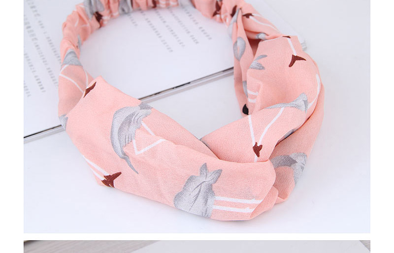 Sweet Pink Flamingo Pattern Decorated Wide Hair Band,Hair Ribbons